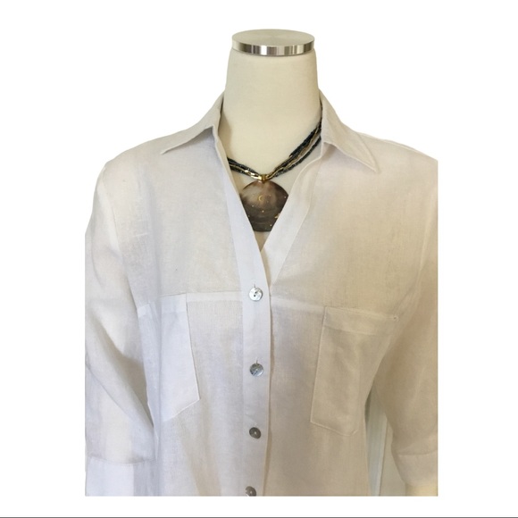 Azucar Women’s Linen Button Down Shirt NWOT Size M - Picture 6 of 10